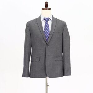 Calvin Klein 40R Gray Solid 2-Button Sport Coat Blazer Jacket V040